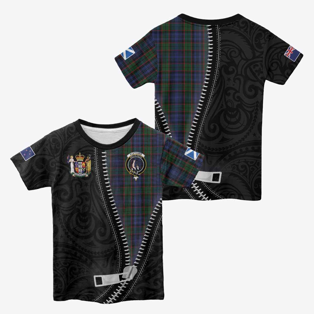 Fletcher Tartan Kid T-shirt New Zealand Pattern Unique Zipper Stylized