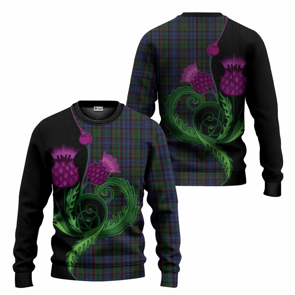 Fletcher Tartan Knitted Sweater Traditional Scottish Thistle