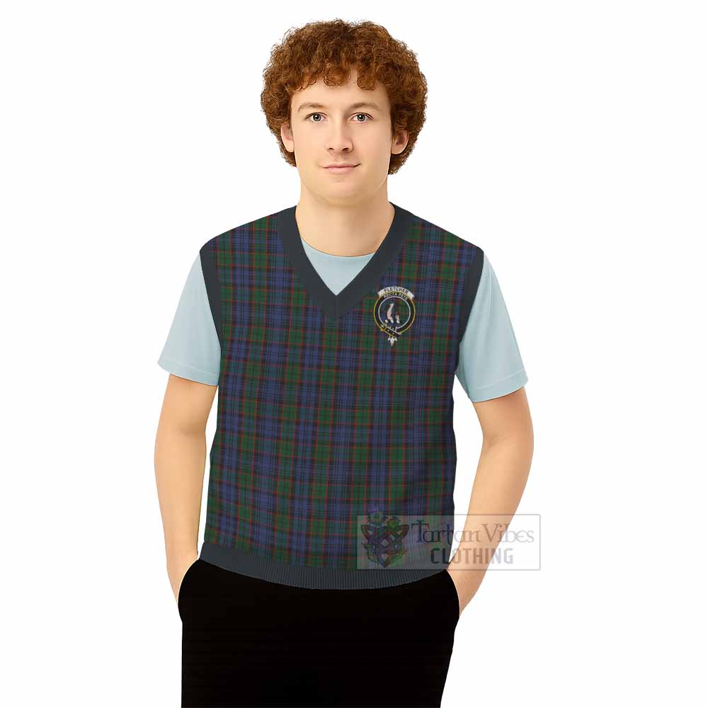 Fletcher Tartan Knitted V-Neck Vest with Family Crest - Tartan Vibes Clothing