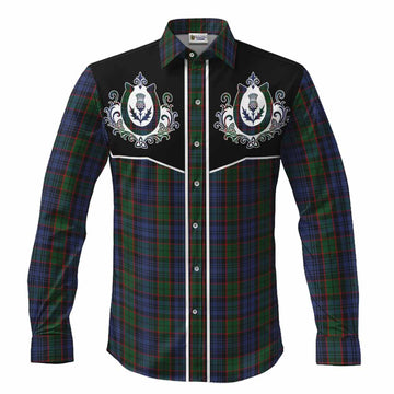 Fletcher Tartan Long Sleeve Button Shirts Horseshoe Ornament Men's Shirt S - Tartan Vibes Clothing