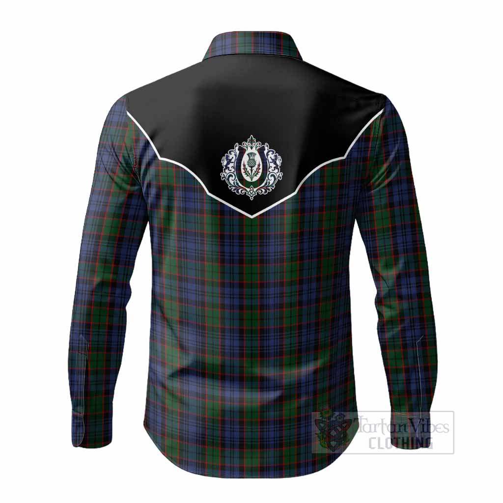 Fletcher Tartan Long Sleeve Button Shirts Horseshoe Ornament - Tartan Vibes Clothing