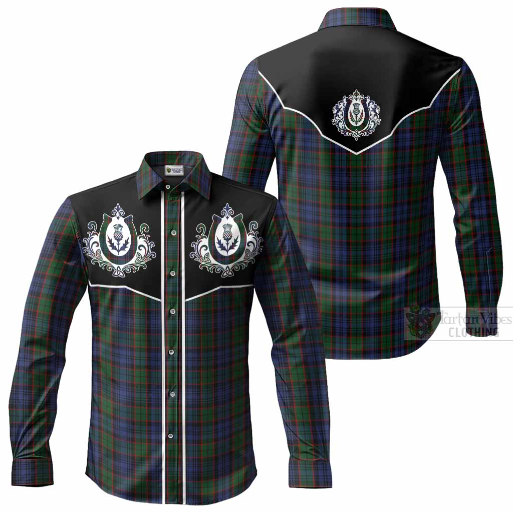 Fletcher Tartan Long Sleeve Button Shirts Horseshoe Ornament Men's Shirt - Tartan Vibes Clothing