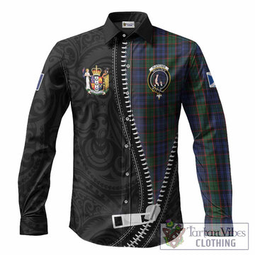 Fletcher Tartan Long Sleeve Button Shirts New Zealand Pattern Unique Zipper Stylized