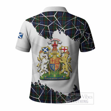 Fletcher Tartan Polo Shirt with Family Crest and Lion Rampant Grunge Style