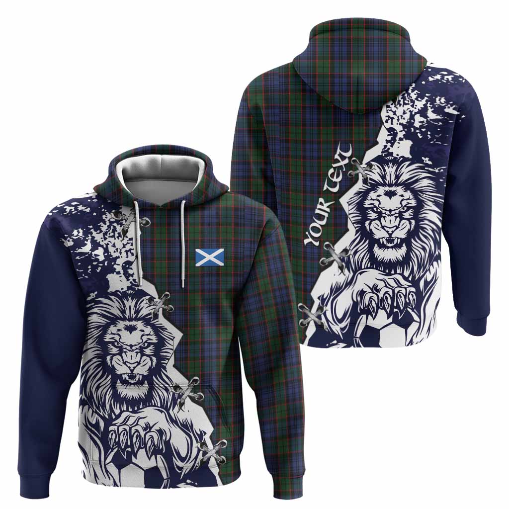 Fletcher Tartan Scottish Hoodie Angry Lion With Soccer Ball Style