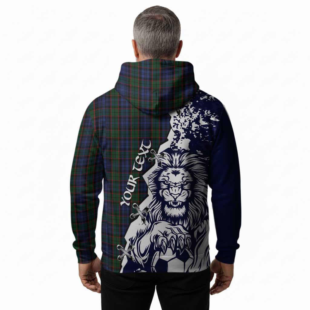 Fletcher Tartan Scottish Hoodie Angry Lion With Soccer Ball Style
