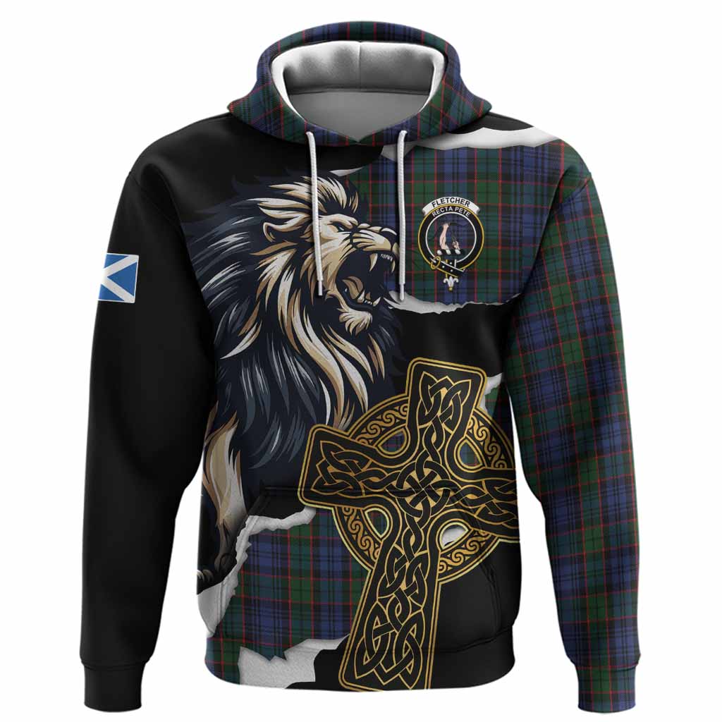 Fletcher Tartan Scottish Hoodie Lion Celtic Heritage