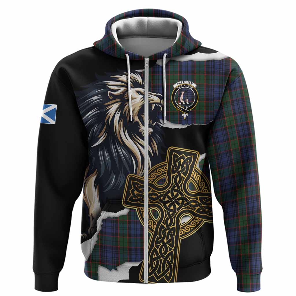 Fletcher Tartan Scottish Hoodie Lion Celtic Heritage