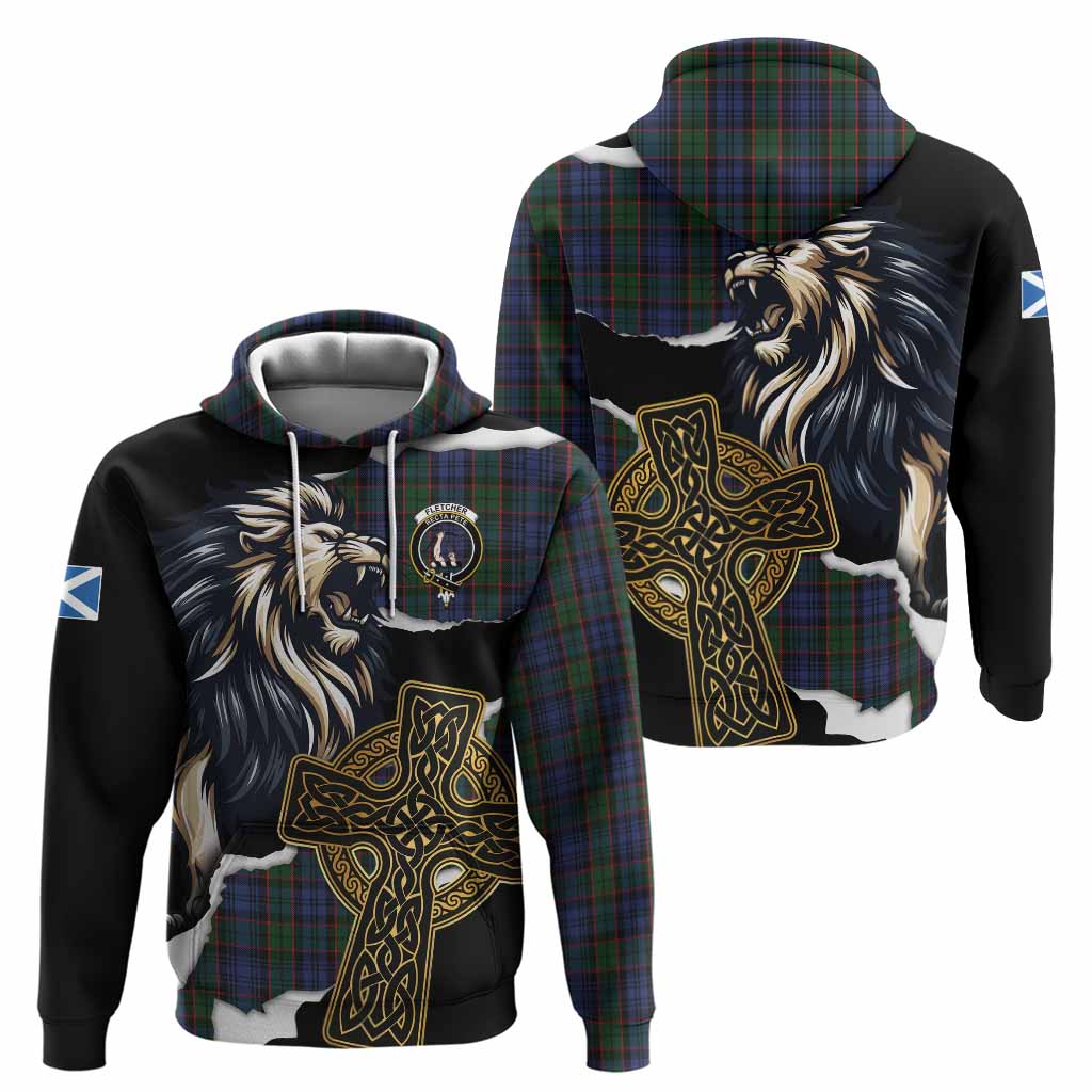 Fletcher Tartan Scottish Hoodie Lion Celtic Heritage