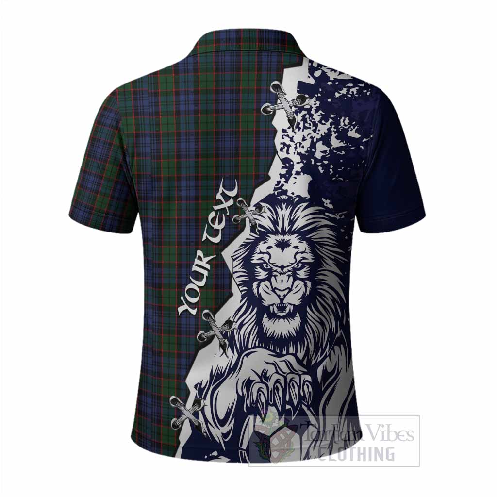 Fletcher Tartan Scottish Polo Shirt Angry Lion With Soccer Ball Style