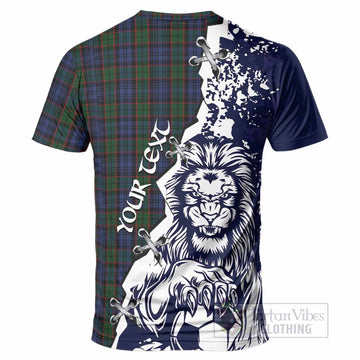 Fletcher Tartan Scottish T-Shirt Angry Lion With Soccer Ball Style