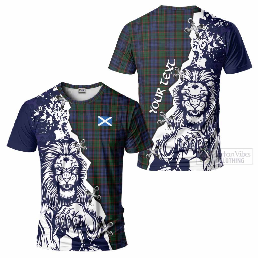Fletcher Tartan Scottish T-Shirt Angry Lion With Soccer Ball Style