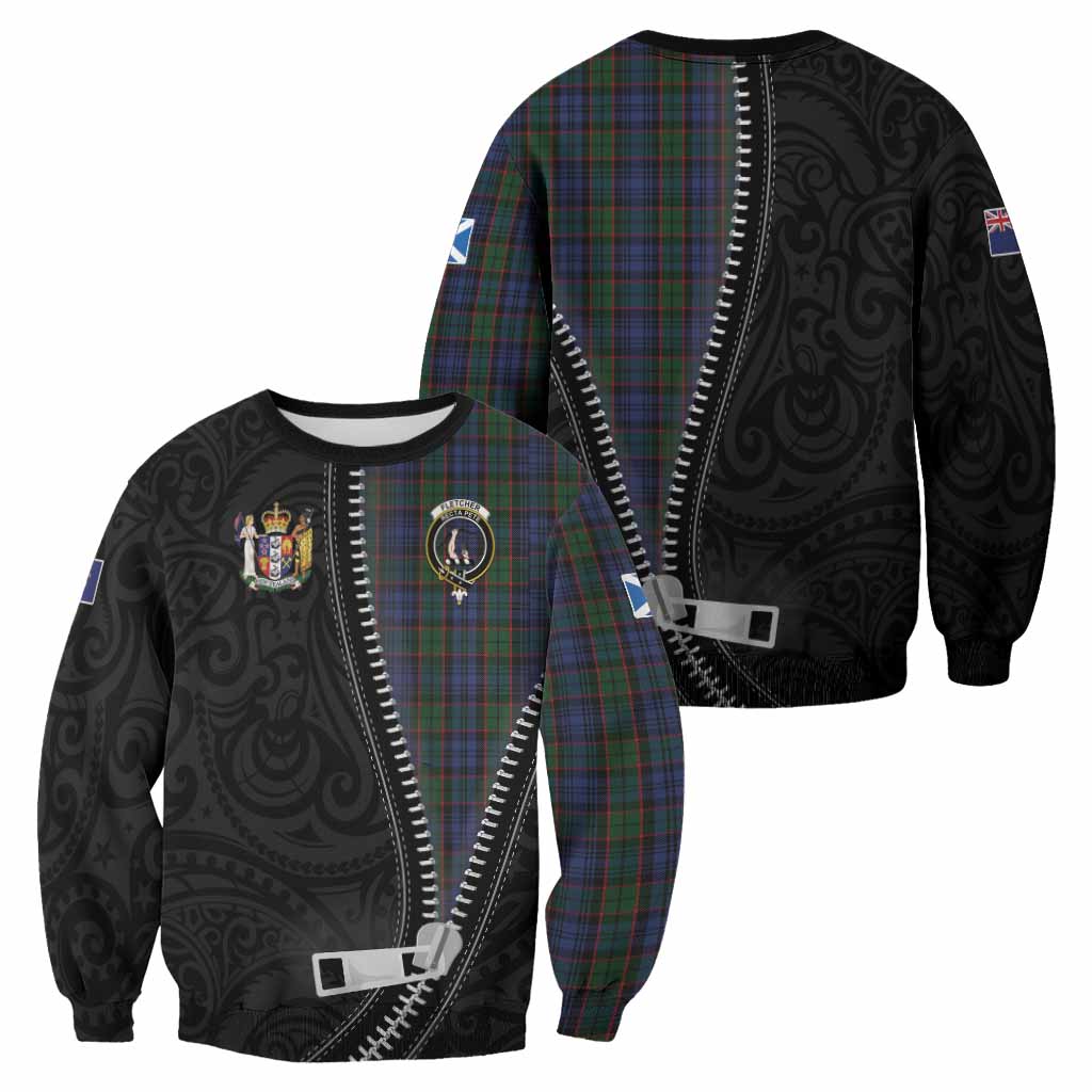 Fletcher Tartan Sweatshirt New Zealand Pattern Unique Zipper Stylized
