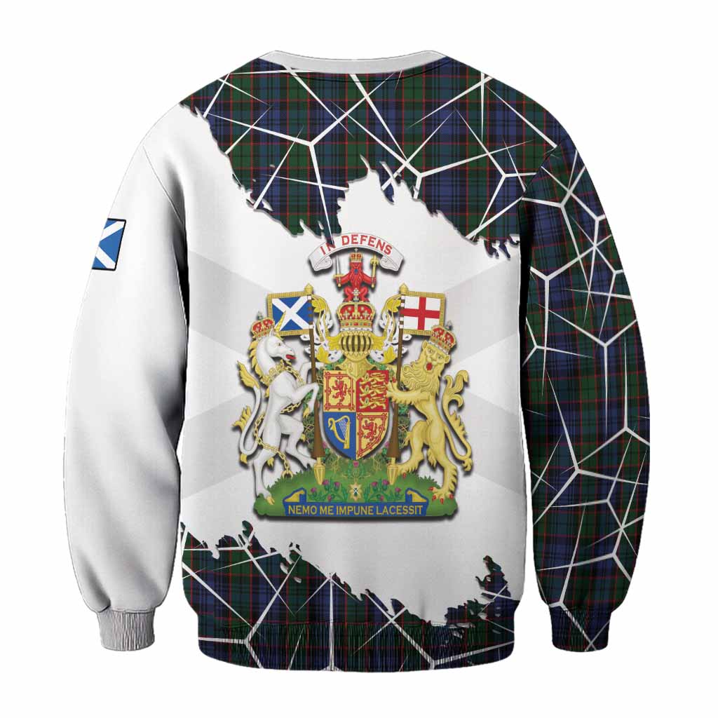 Fletcher Tartan Sweatshirt with Family Crest and Lion Rampant Grunge Style
