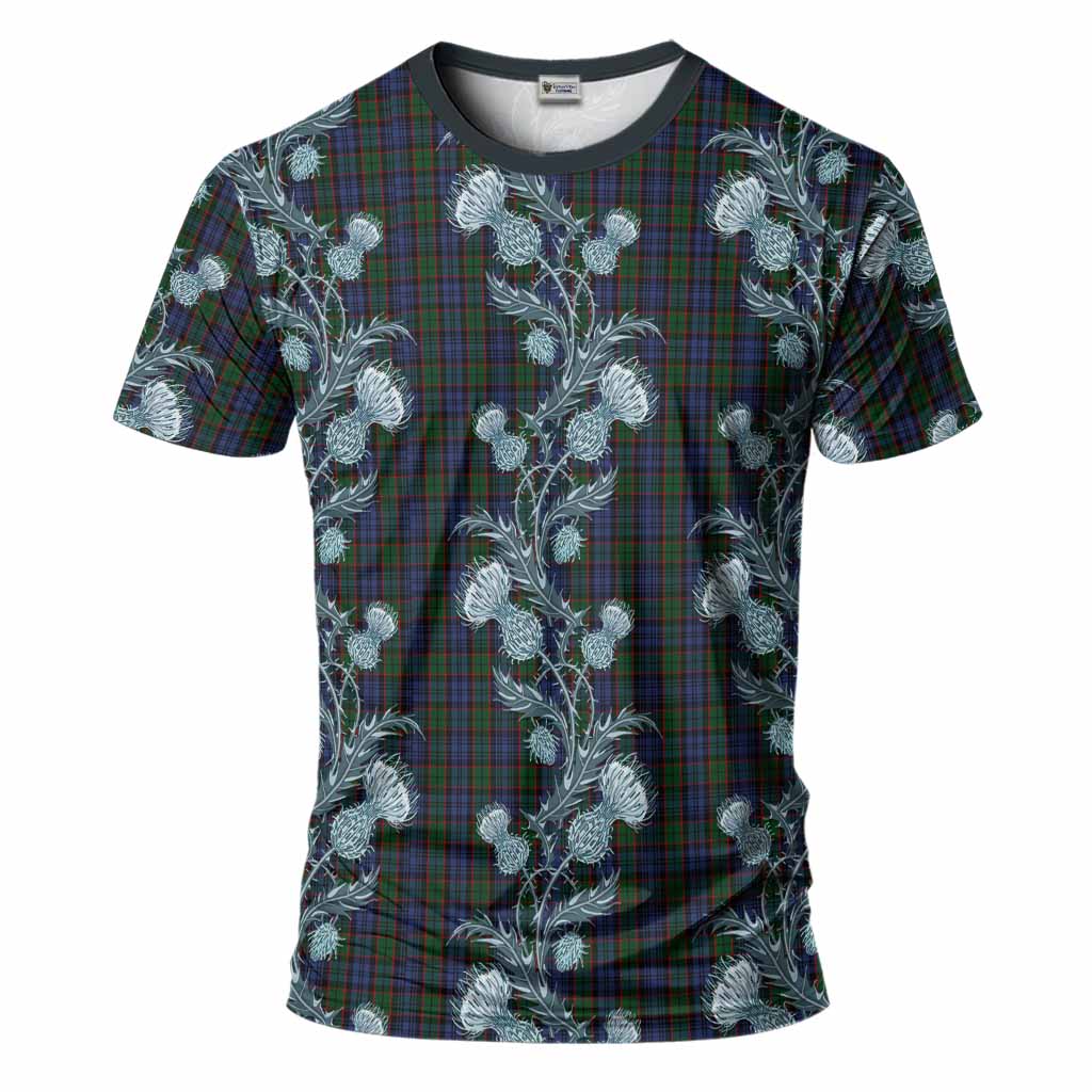 Fletcher Tartan T-Shirt Seamless Scottish Thistle Flowers