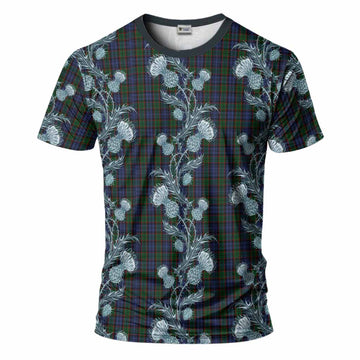 Fletcher Tartan T-Shirt Seamless Scottish Thistle Flowers
