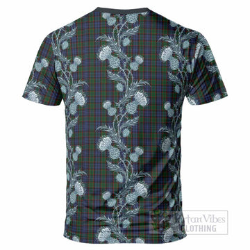 Fletcher Tartan T-Shirt Seamless Scottish Thistle Flowers