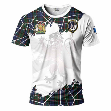 Fletcher Tartan T-Shirt with Family Crest and Lion Rampant Grunge Style