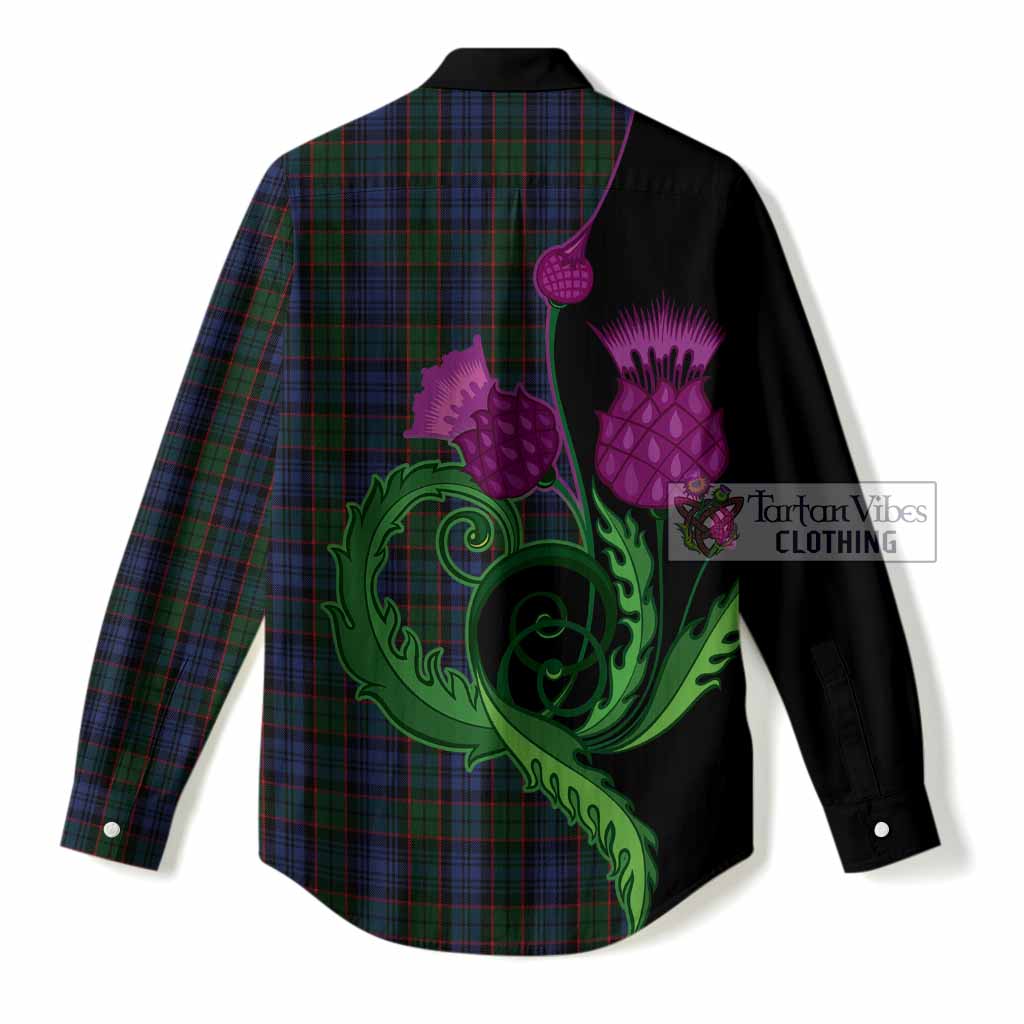 Fletcher Tartan Women Casual Shirt Traditional Scottish Thistle