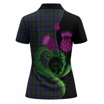 Fletcher Tartan Women Polo Shirt Traditional Scottish Thistle