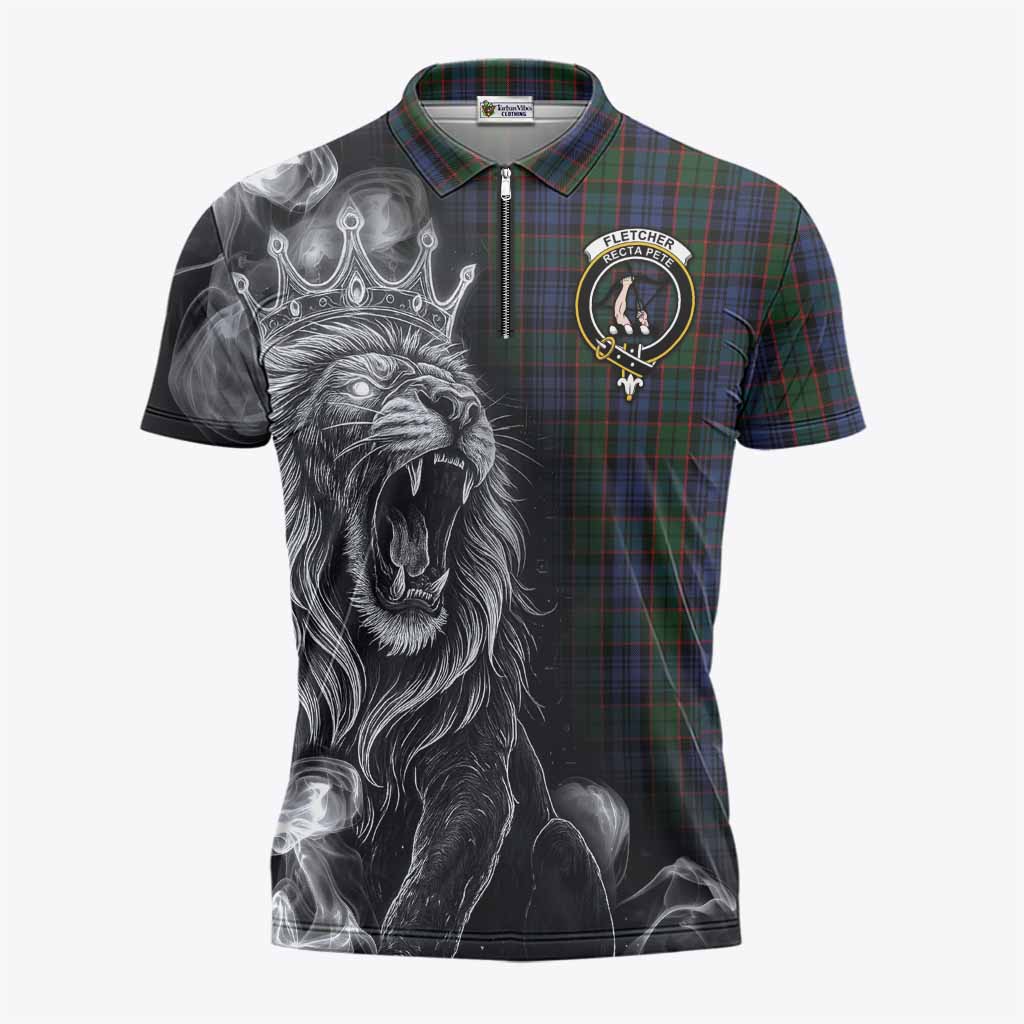 Fletcher Tartan Zipper Polo Shirt Roaring Lion Heritage