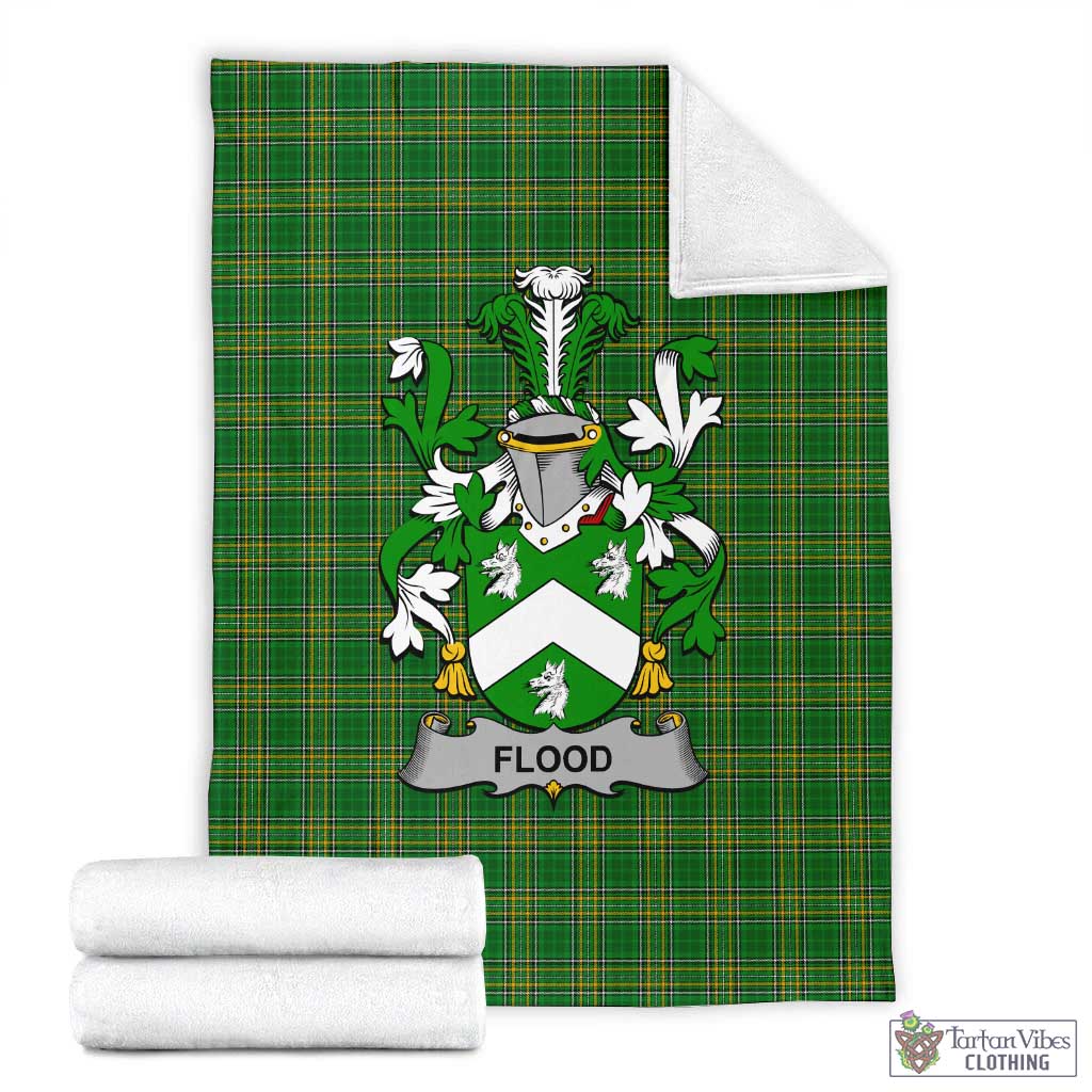Flood Irish Clan Tartan Blanket with Coat of Arms X-Large 59 x 79 inches 150 x 200 cm - Tartan Vibes Clothing