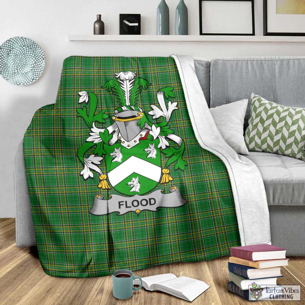 Flood Irish Clan Tartan Blanket with Coat of Arms - Tartan Vibes Clothing