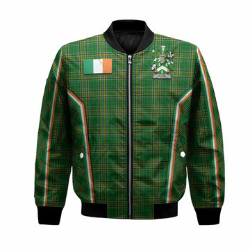 Flood Irish Clan Coat of Arm Tartan Bomber Jacket Flag Style