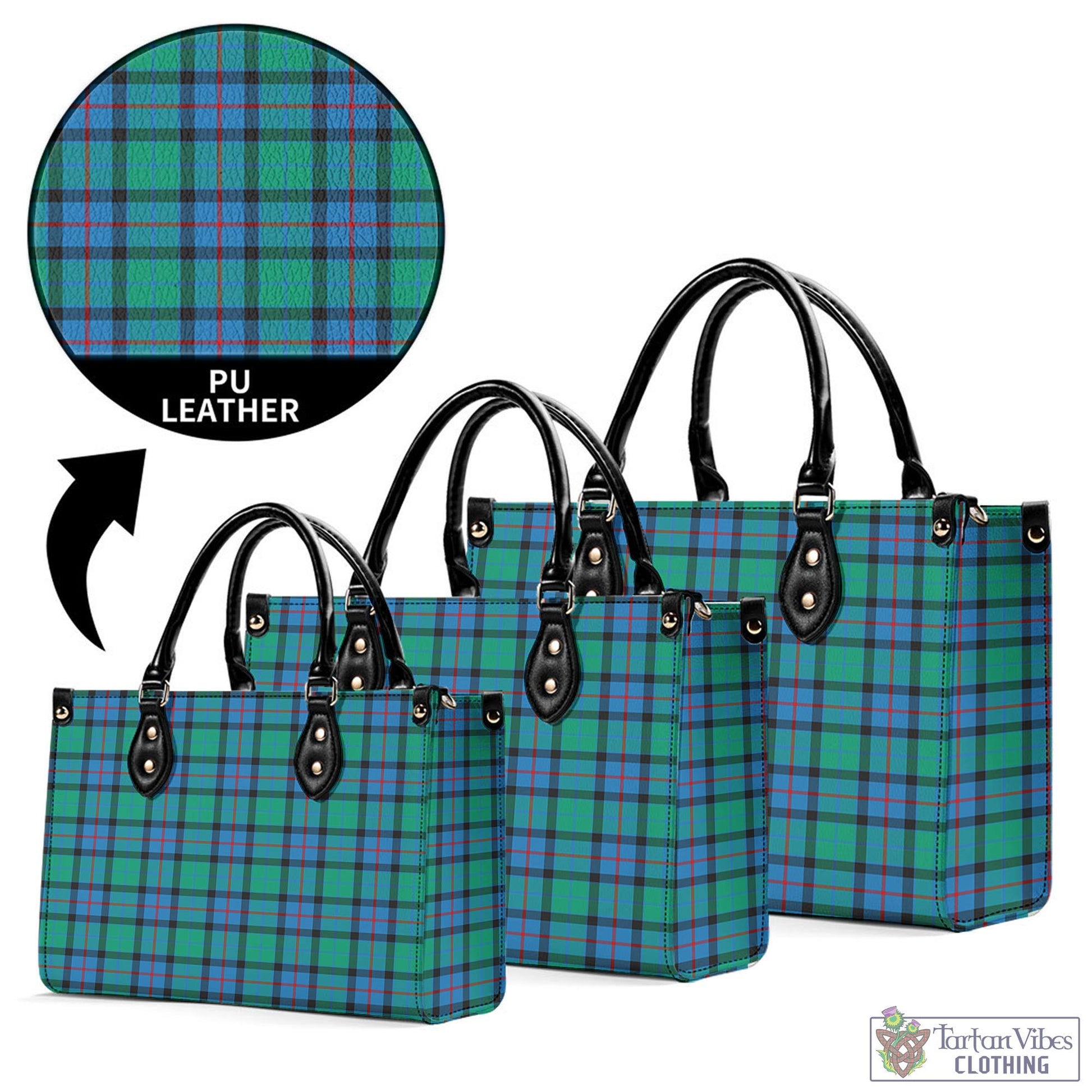 Tartan Vibes Clothing Flower Of Scotland Tartan Luxury Leather Handbags