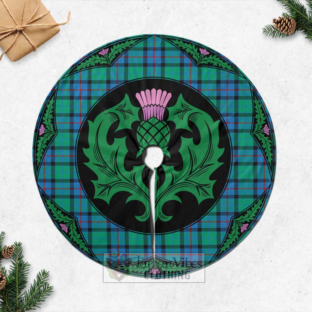 Tartan Vibes Clothing Flower Of Scotland Tartan Christmas Tree Skirt Scottish Thistle Style