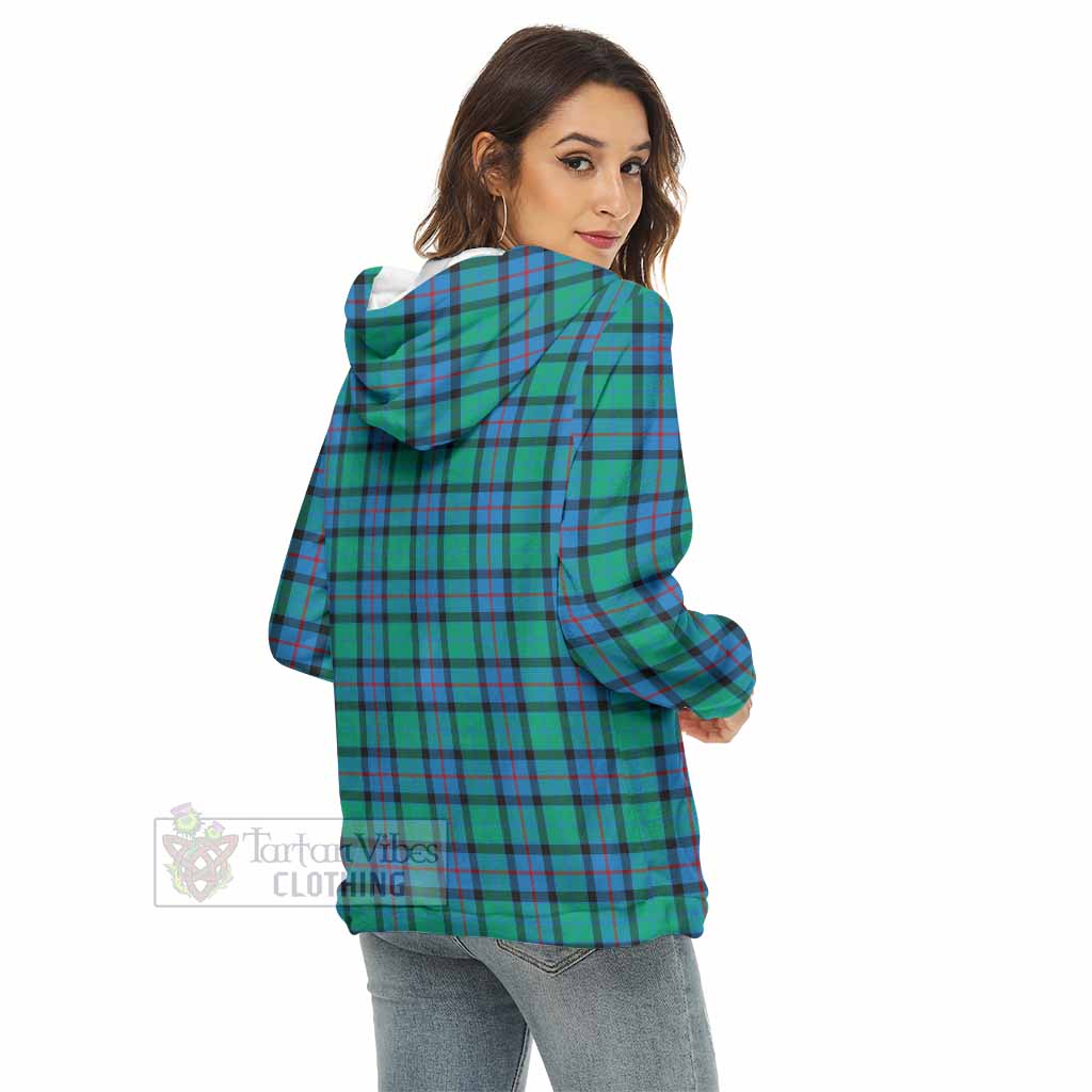 Tartan Vibes Clothing Flower Of Scotland Tartan Women's Borg  Half Zip Fleece Hoodie