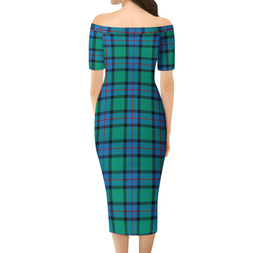 Flower Of Scotland Tartan Off Shoulder Lady Dress
