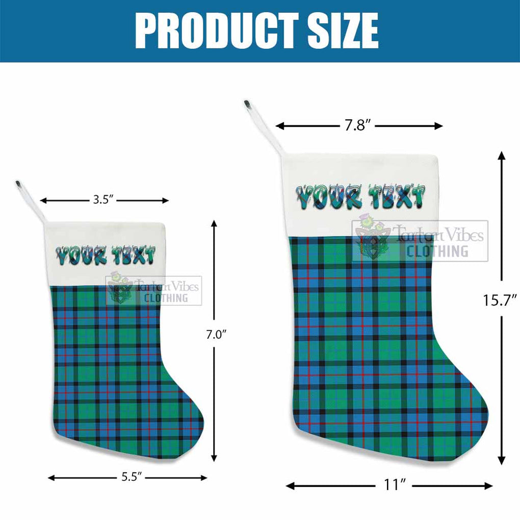 Tartan Vibes Clothing Flower Of Scotland Tartan Christmas Stocking with Personalized Text