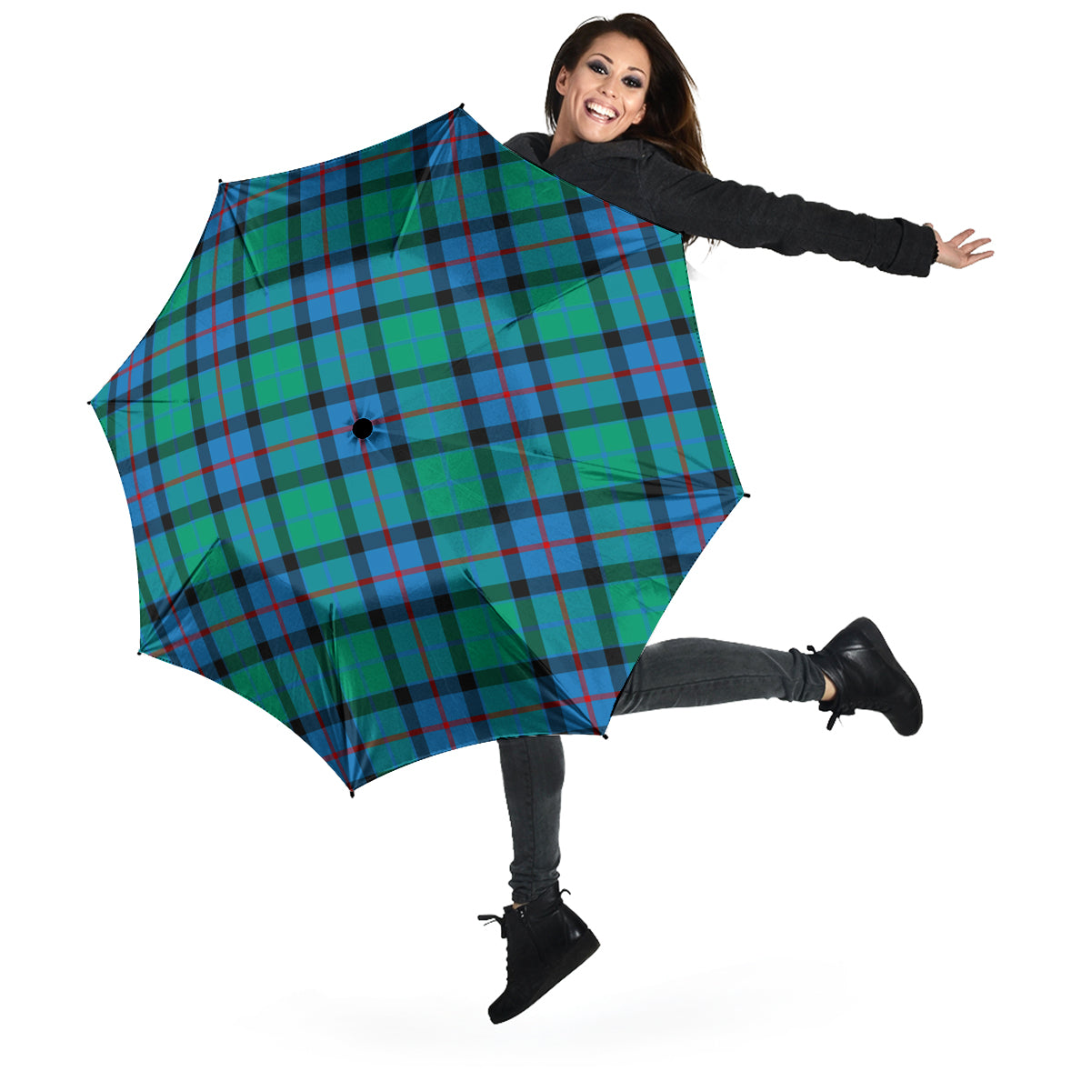 Flower Of Scotland Tartan Umbrella - Tartan Vibes Clothing
