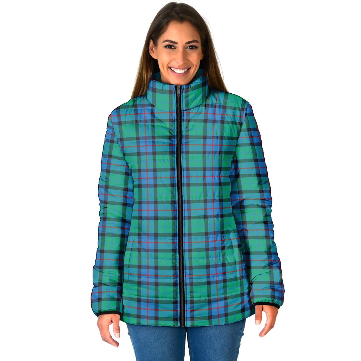 Flower Of Scotland Tartan Padded Jacket - Tartan Vibes Clothing