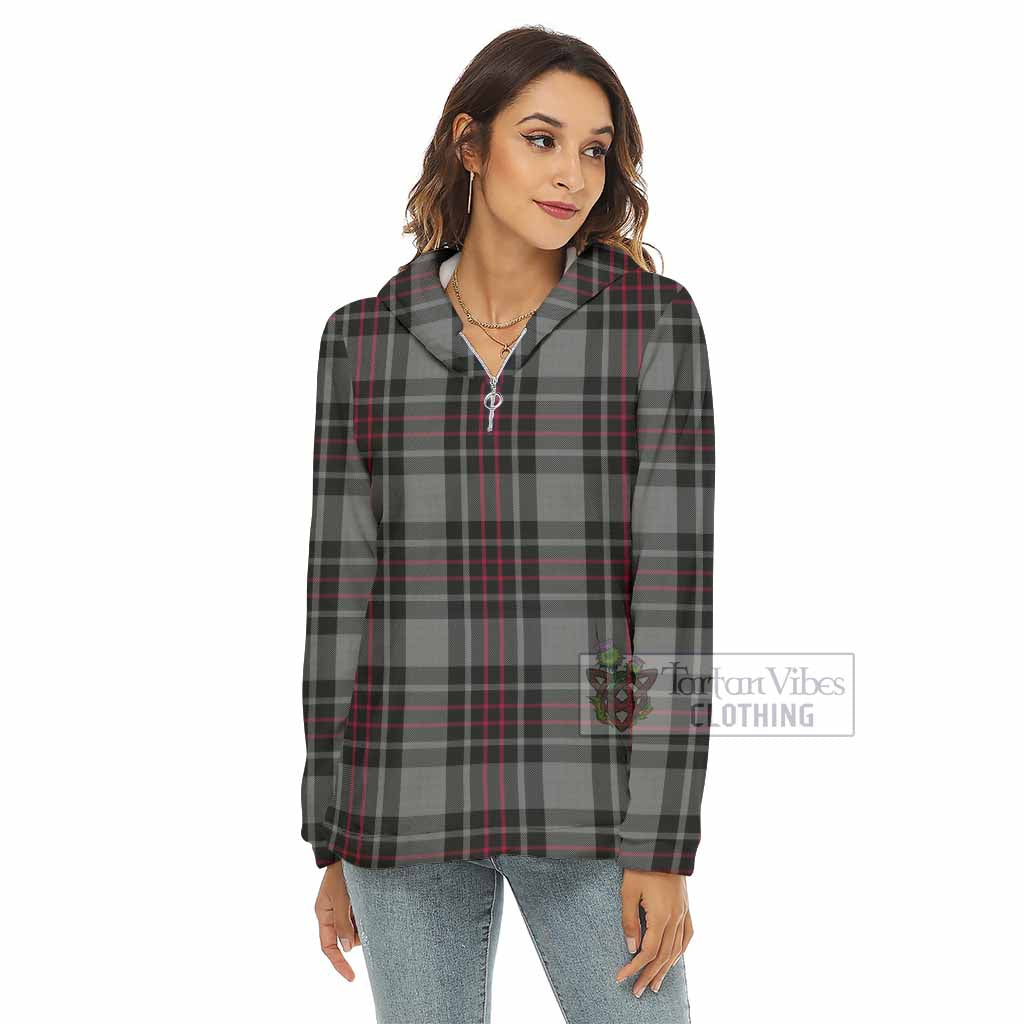 Flynn Tartan Women's Borg Fleece Hoodie with Half Zip - Tartan Vibes Clothing