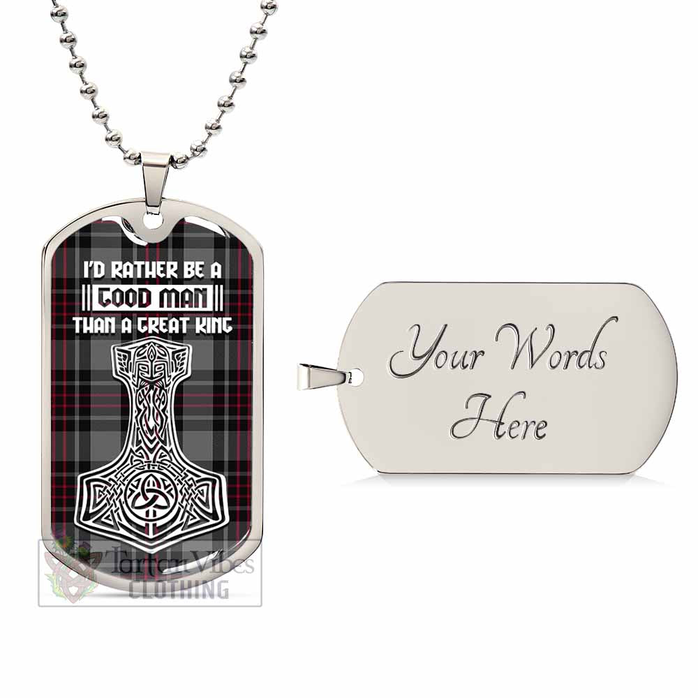 Flynn Tartan Dog Tag Necklace Viking Mjolnir Style Silver Yes - Tartan Vibes Clothing
