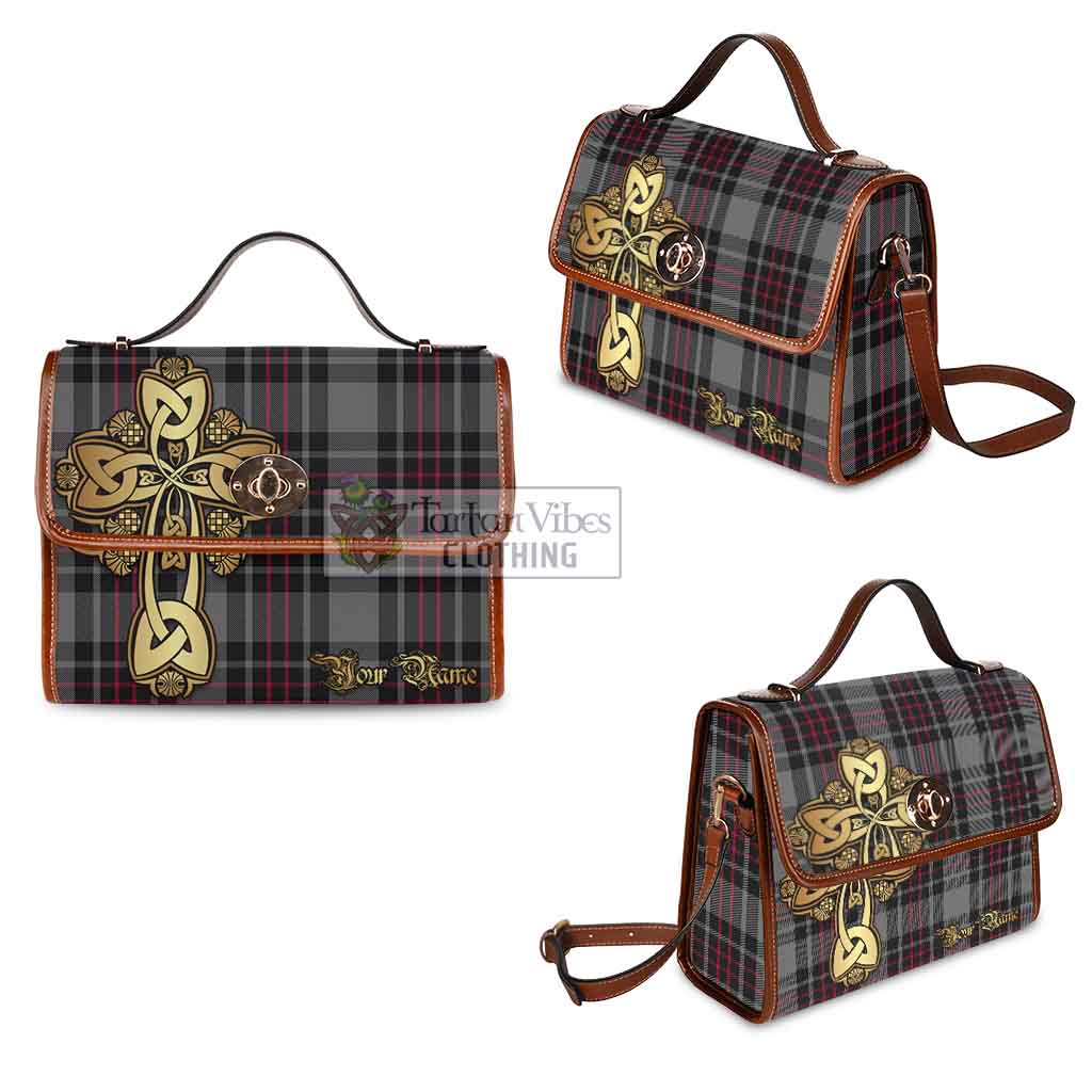Tartan Vibes Clothing Flynn Tartan Waterproof Canvas Bag Golden Thistle Celtic Cross Style