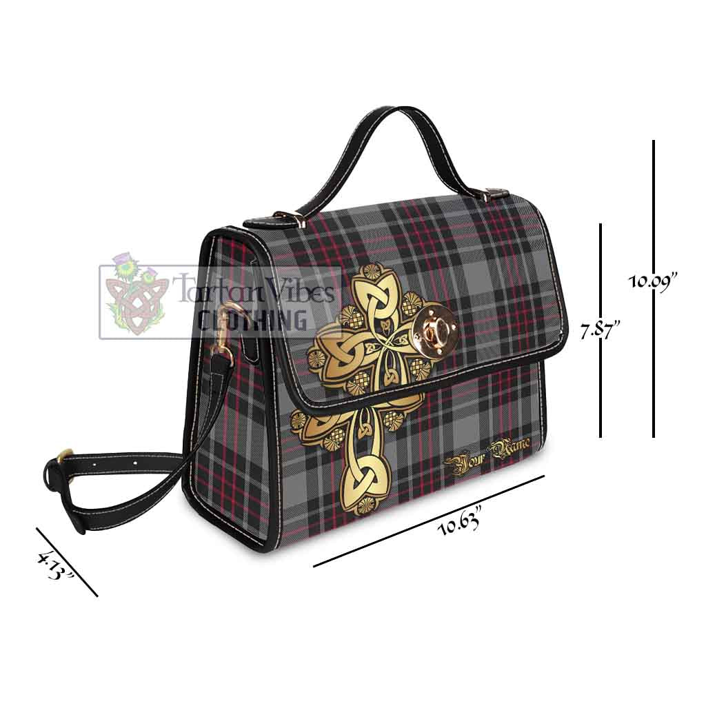 Tartan Vibes Clothing Flynn Tartan Waterproof Canvas Bag Golden Thistle Celtic Cross Style