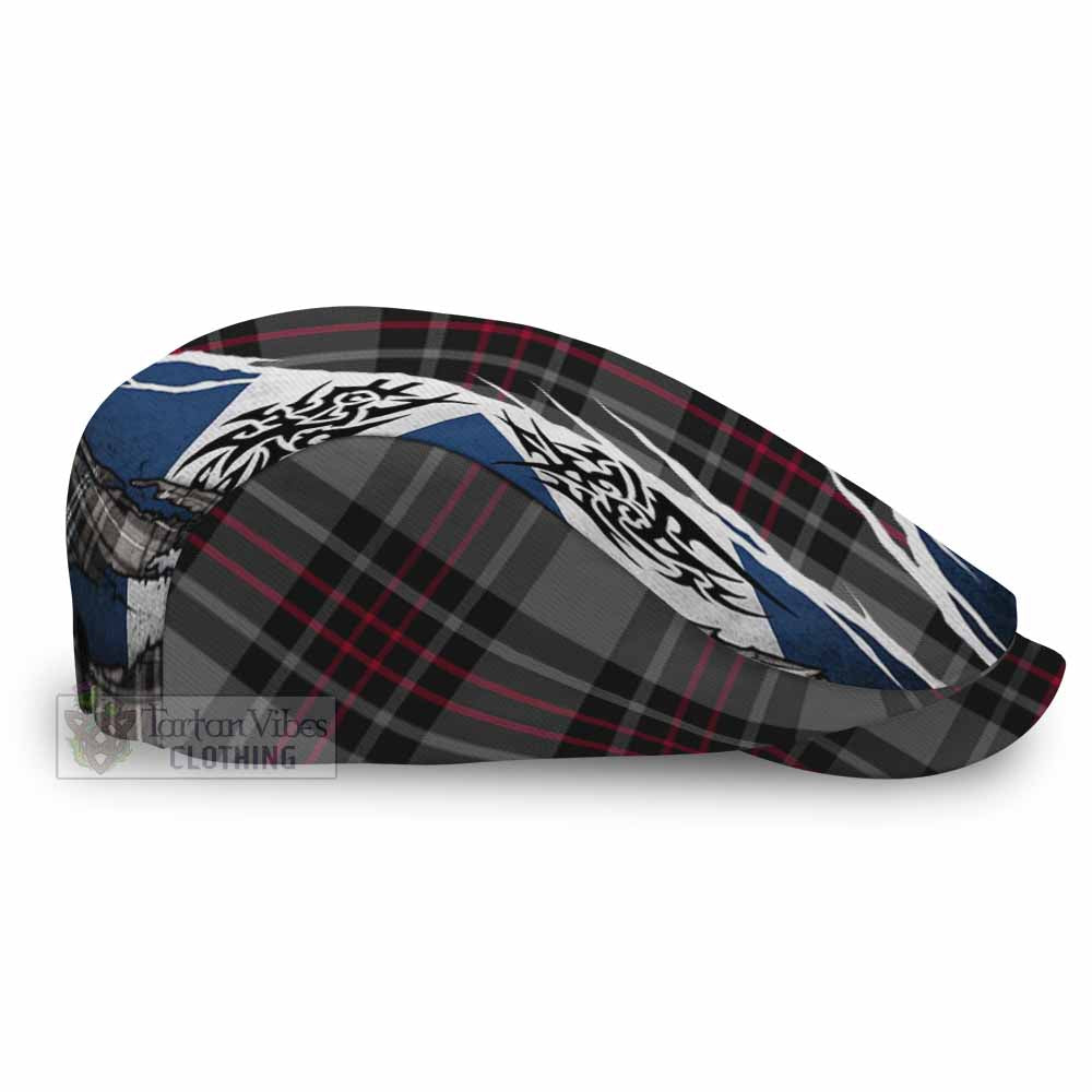 Flynn Tartan Flat Cap, Jeff Cap Scotland Flag Ripped Tribal Design