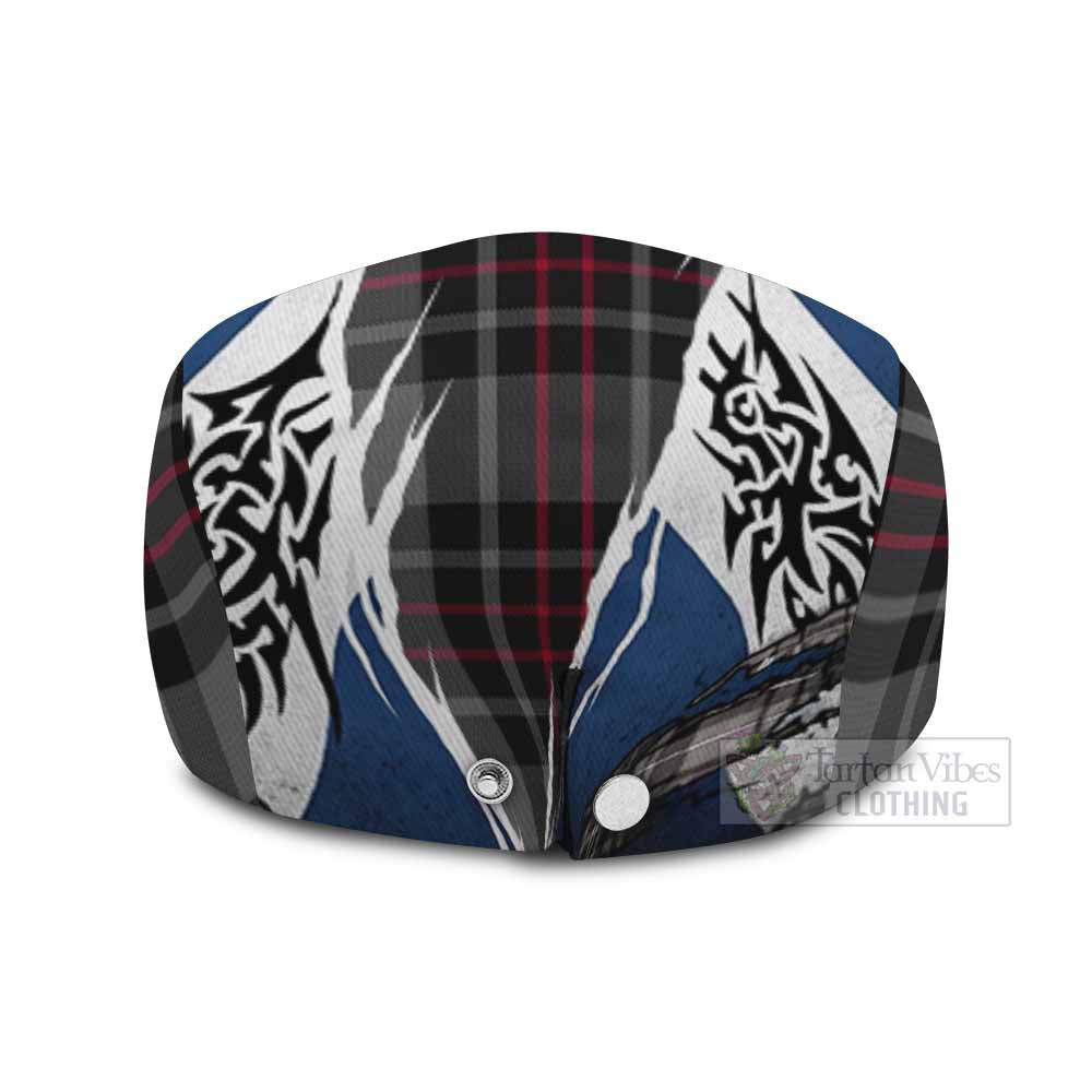 Flynn Tartan Flat Cap, Jeff Cap Scotland Flag Ripped Tribal Design