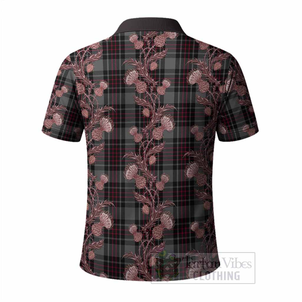 Flynn Tartan Polo Shirt Seamless Scottish Thistle Flowers