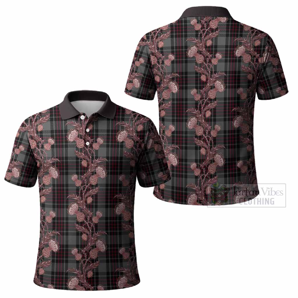 Flynn Tartan Polo Shirt Seamless Scottish Thistle Flowers