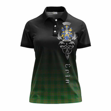 Fogarty Irish Clan Women's Polo Shirt with Coat of Arms Erin Go Bragh Celtic Inspired Women - Tartan Vibes Clothing