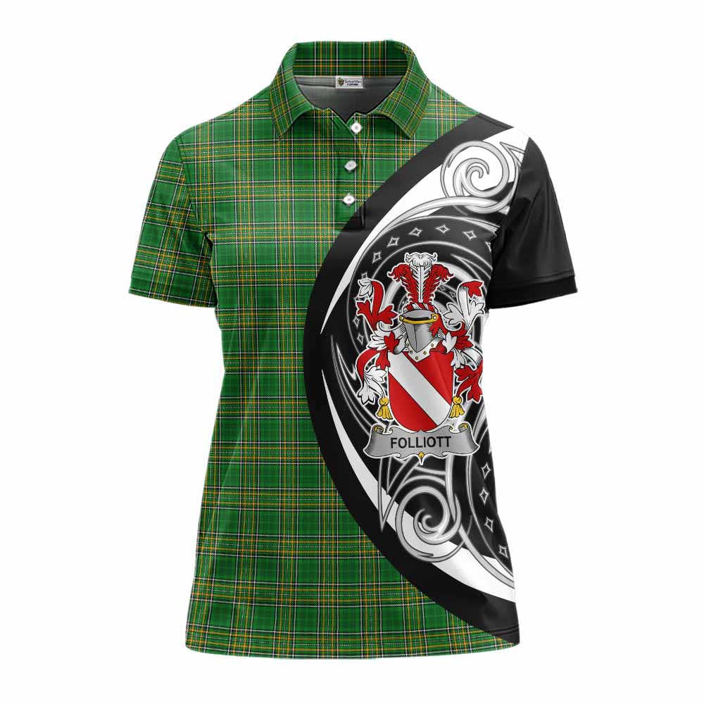 Folliott Irish Clan Women's Polo Shirt Celtic Circle Style Women - Tartan Vibes Clothing