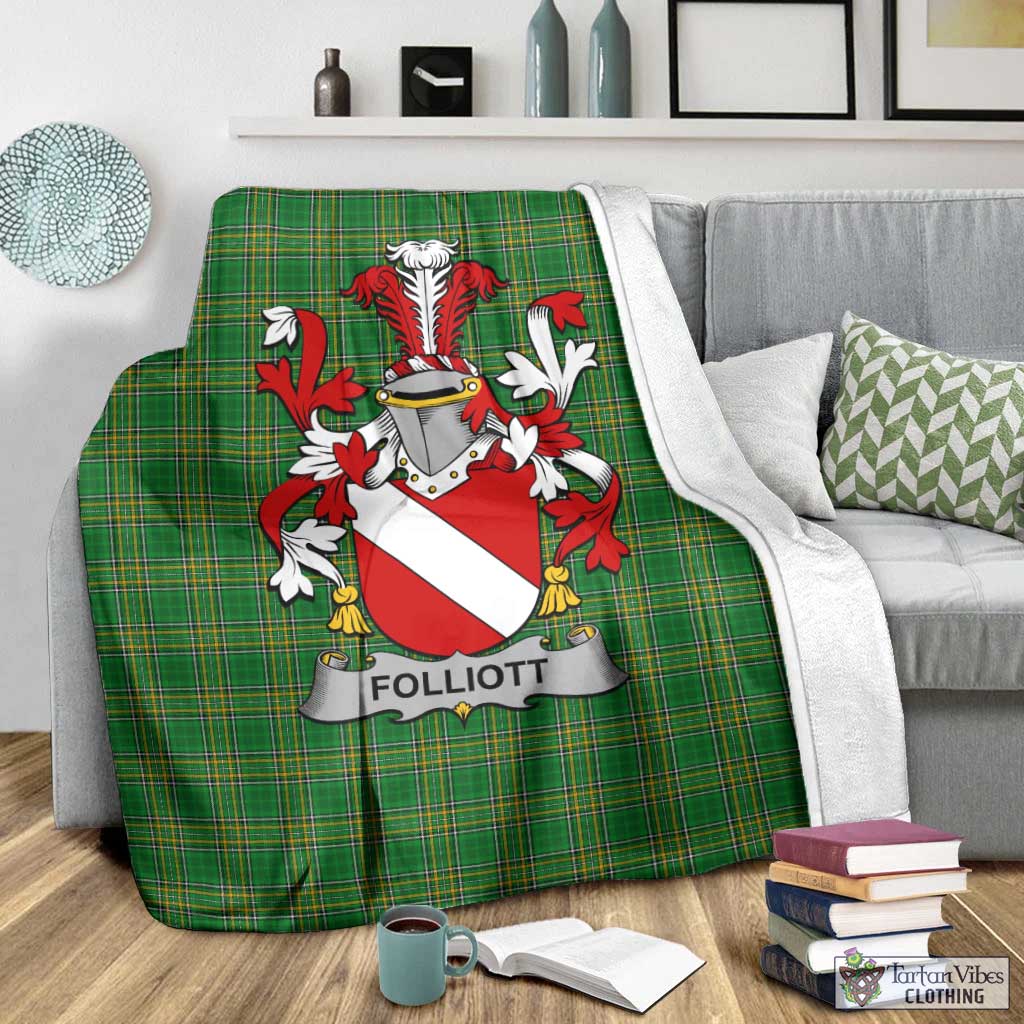 Folliott Irish Clan Tartan Blanket with Coat of Arms - Tartan Vibes Clothing