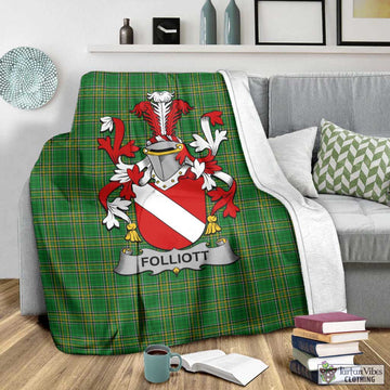 Folliott Irish Clan Tartan Blanket with Coat of Arms - Tartan Vibes Clothing