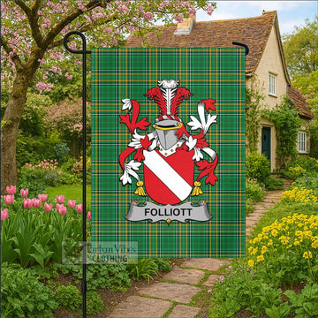 Folliott Irish Clan Tartan Garden Flag with Coat of Arms