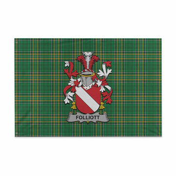 Folliott Irish Clan Tartan House Flag with Coat of Arms
