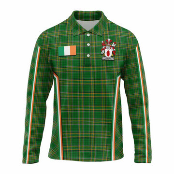 Foran Irish Clan Coat of Arm Tartan Long Sleeve Polo Shirt Flag Style